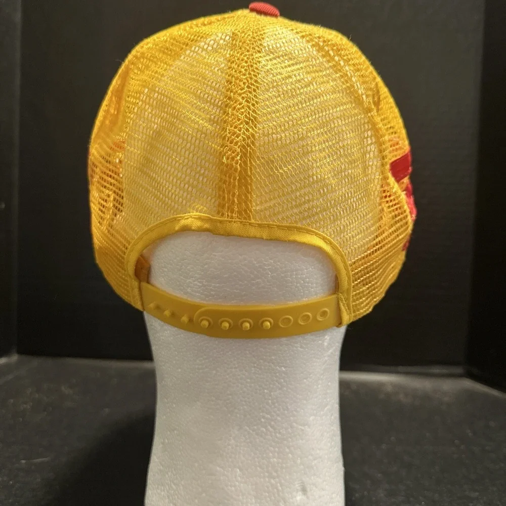 Vtg Peabody Coal Three Stripes Trucker SnapBack Hat  Yellow/‎ Orange RARE